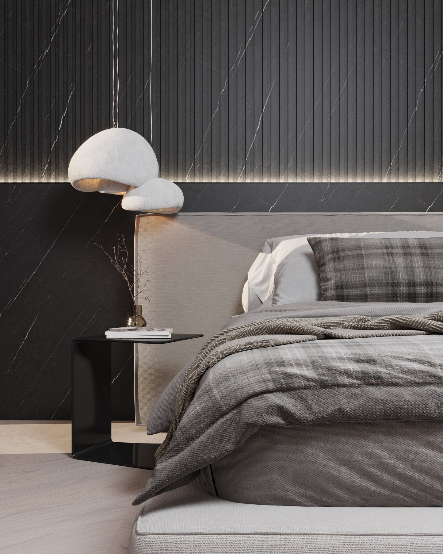 Black Marble - Large Fluted