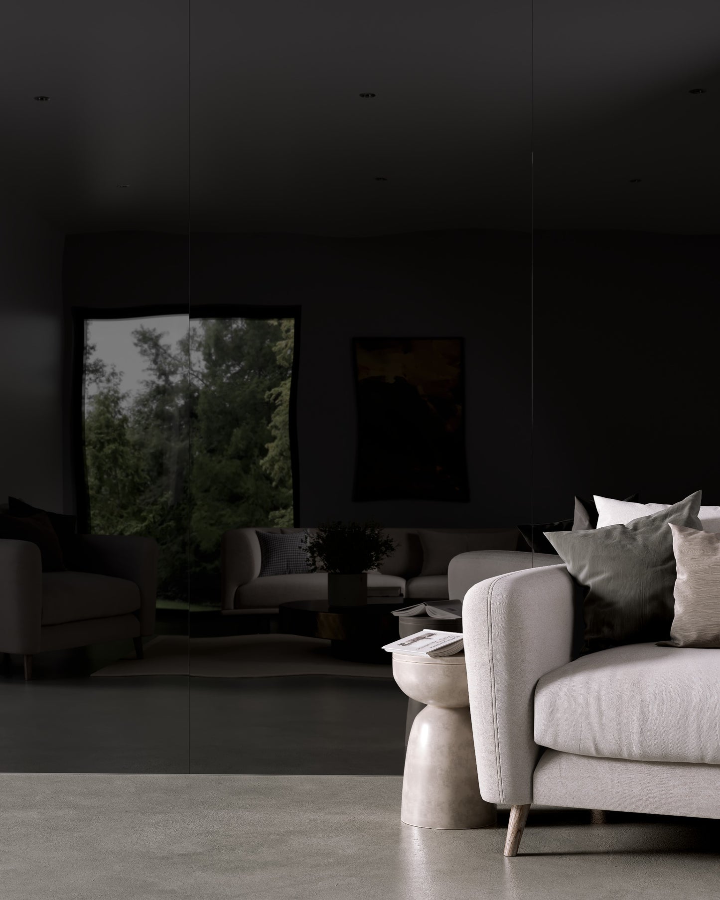 Black Mirrored Metal - Full Panel