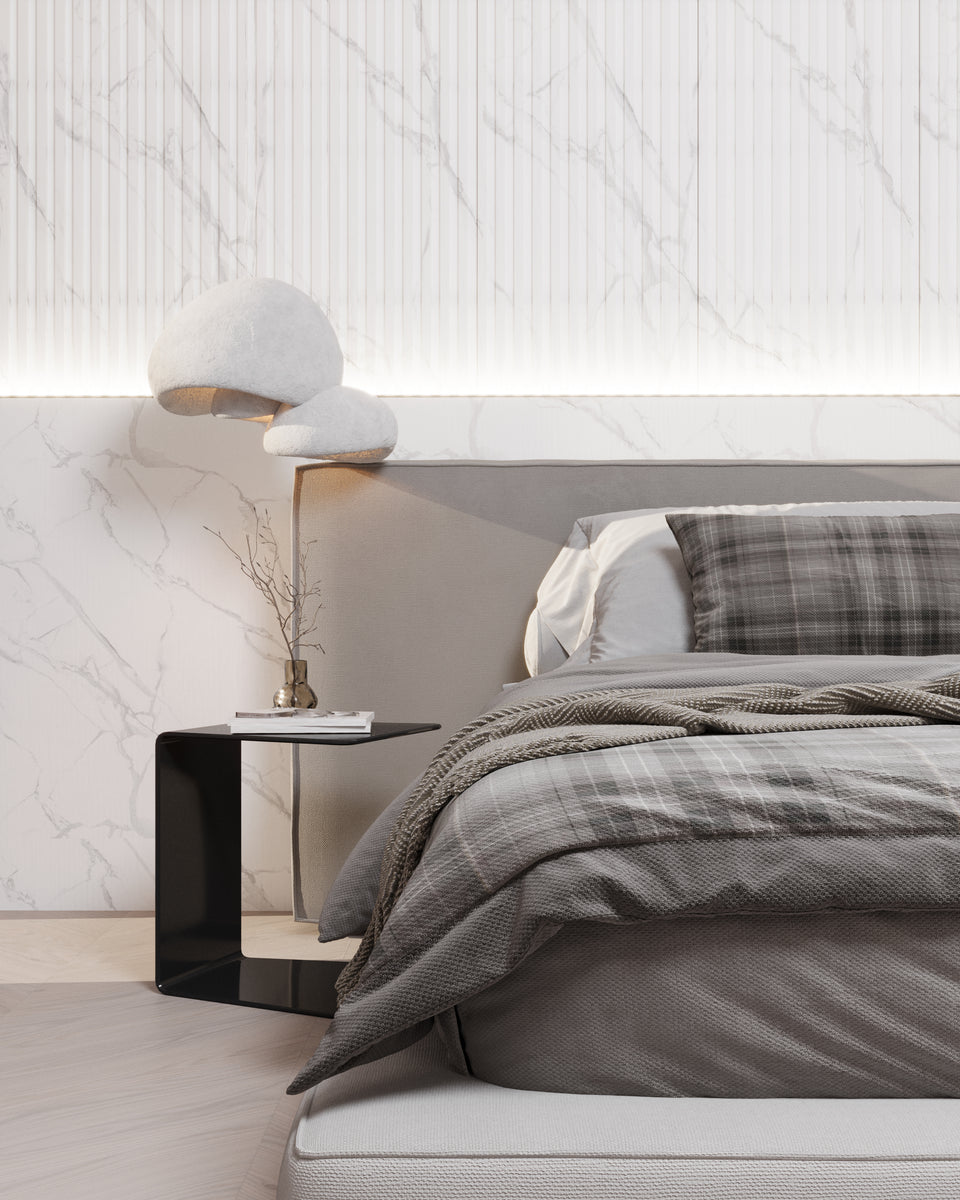 Pure White Stone - Large Fluted