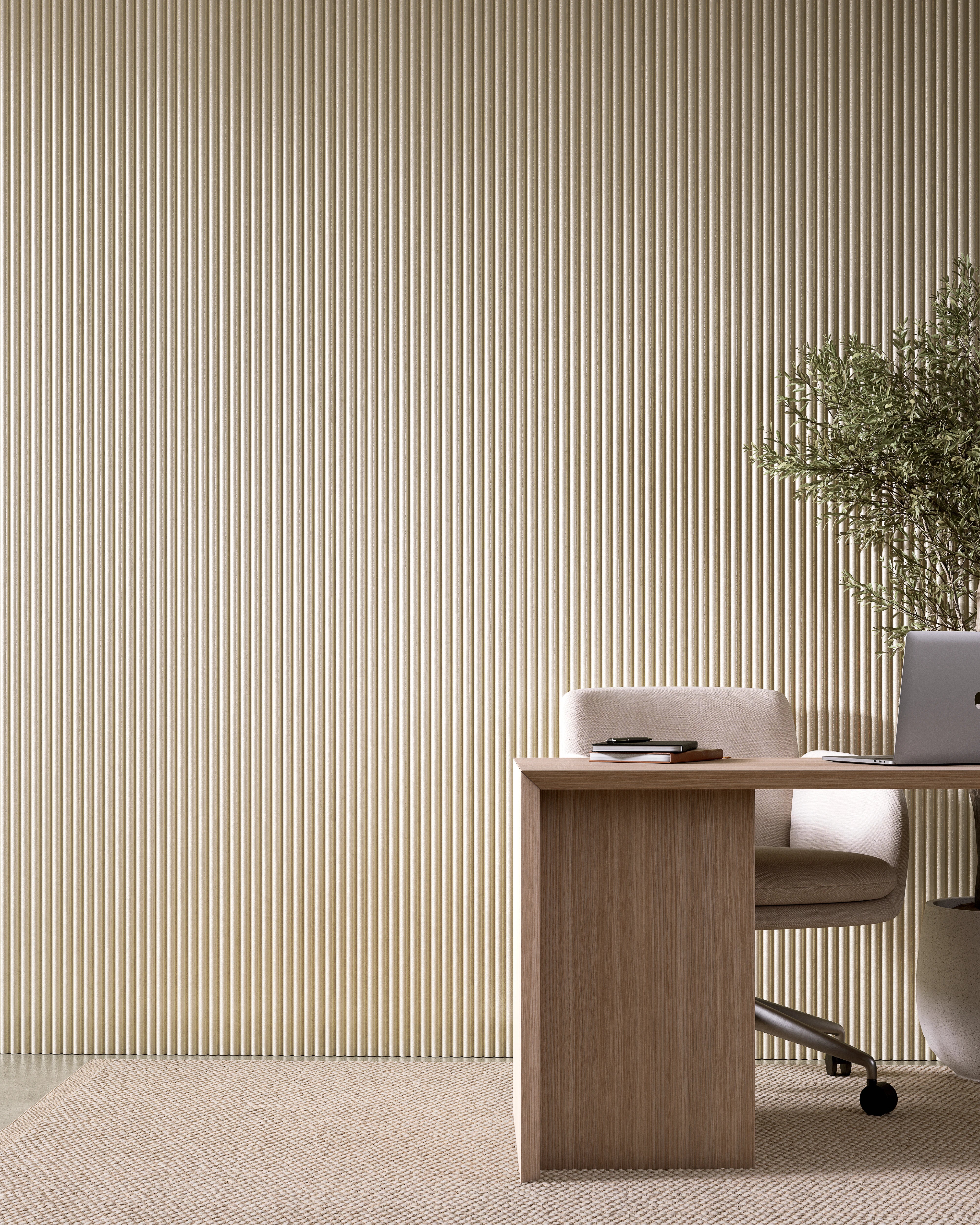 Muted Beige - Arc Fluted
