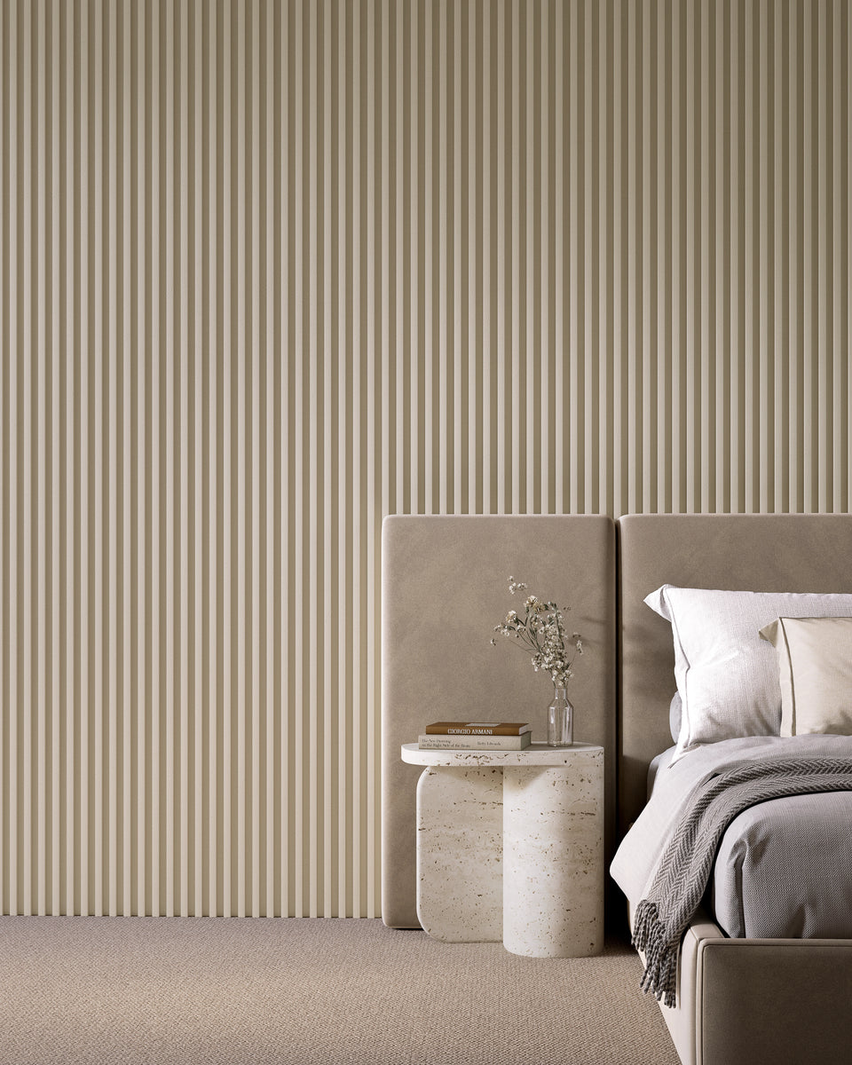 Off White Leather - Large Fluted