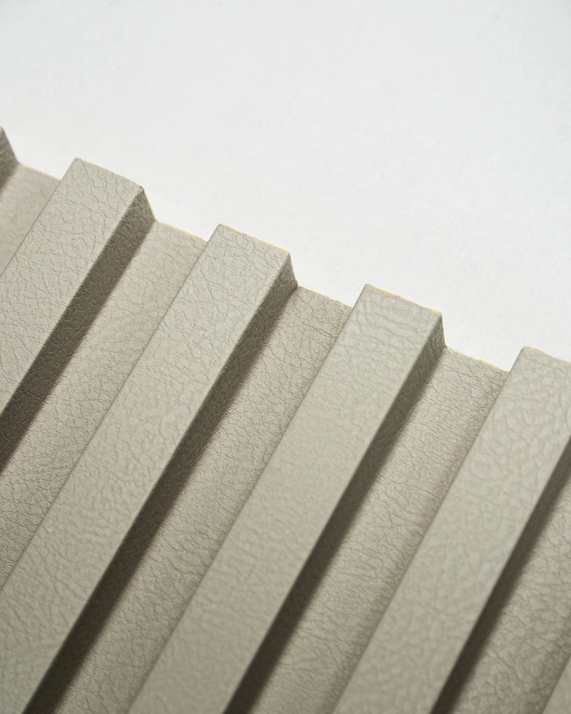 Off White Leather - Large Fluted