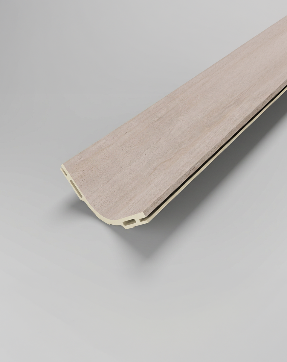 Washed Travertine - Bullnose Internal Corner Trim - Flat Panel