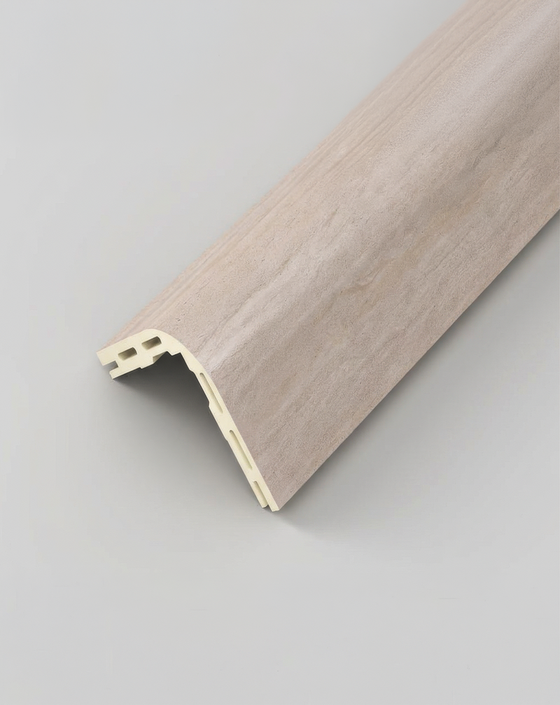 Washed Travertine - Bullnose External Corner Trim - Flat Panel