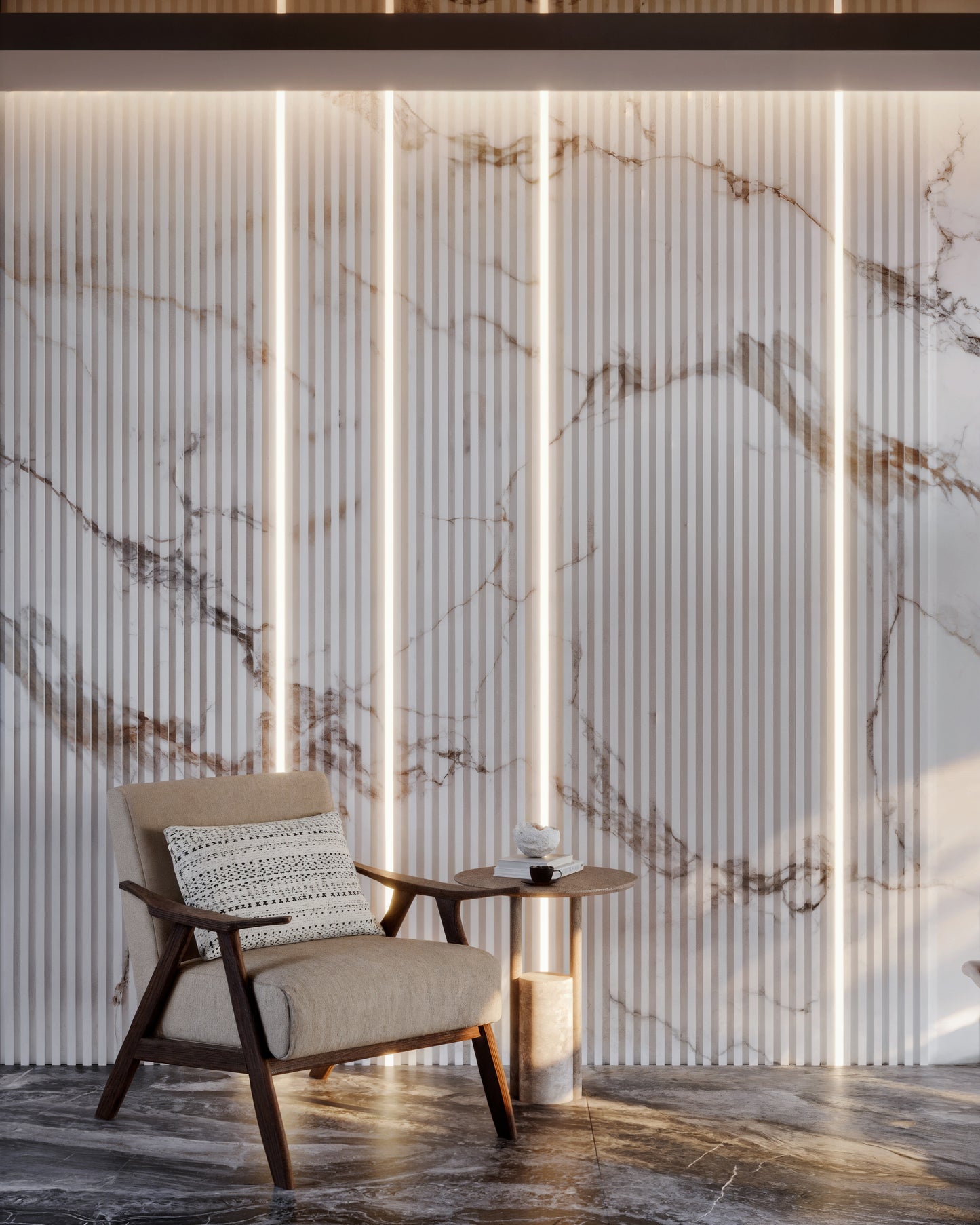 Carrara Marble - Deep Small Fluted